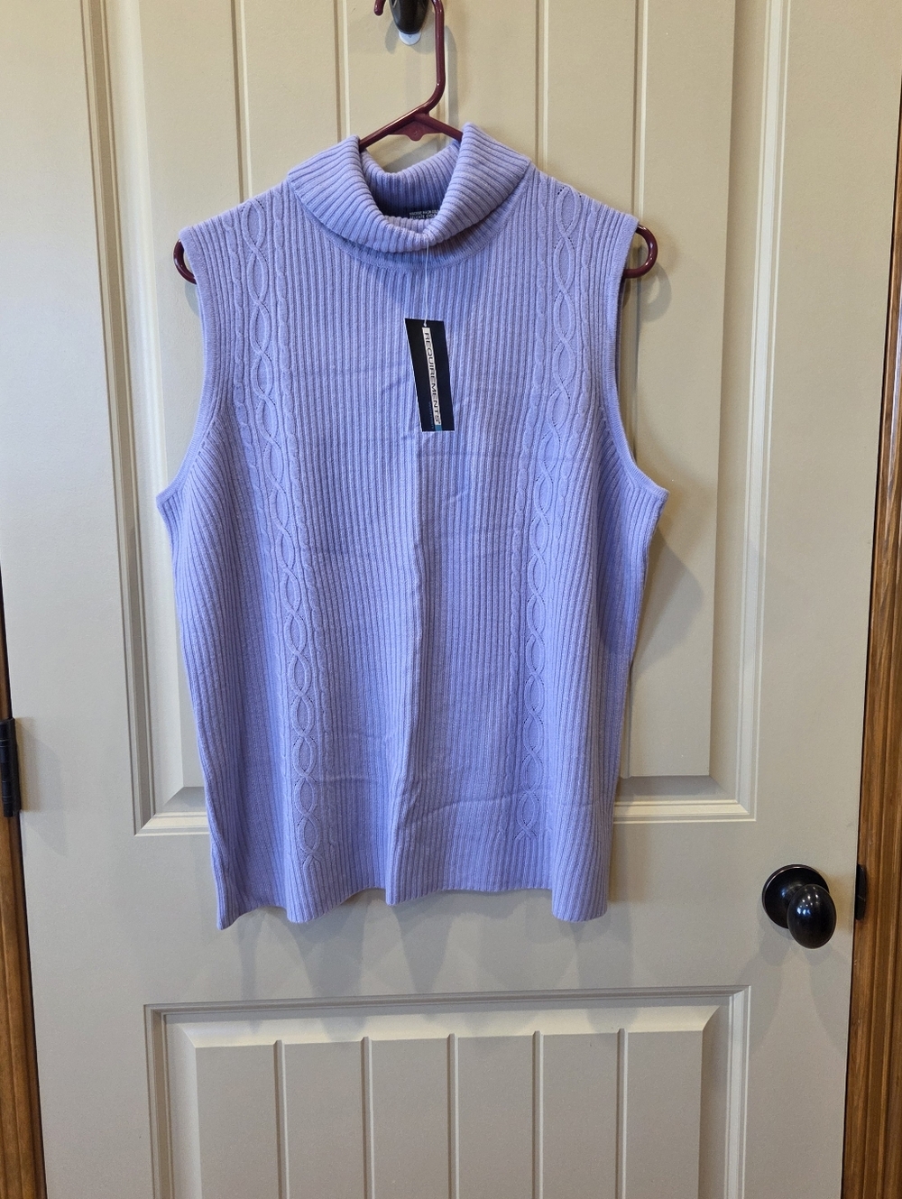 Requirements Woman Lavender Purple Sleeveless Turtleneck Sweater Vest 1X NWT